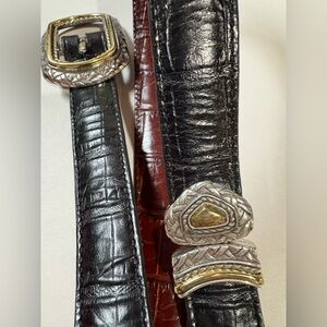 Attractive Reversible Belt with Metal  Gold and Silver accents that turn  Sz L